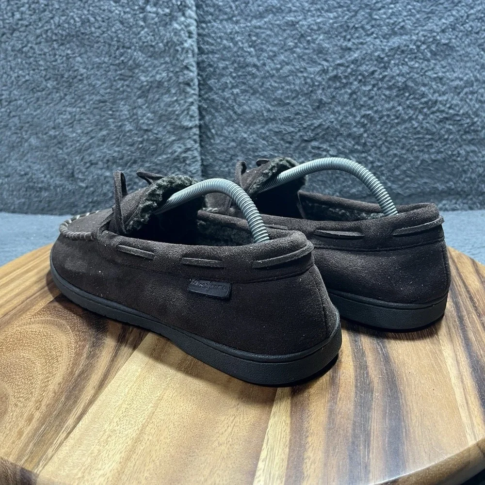 DOCKERS‎ Men's 9-10 lace Up Flat Slippers Shoes Brown Sandals Cotton